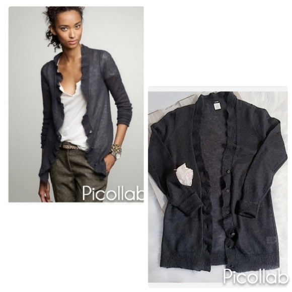 J. Crew Sweaters - J.Crew Mohair Ethereal Ruffle Cardigan